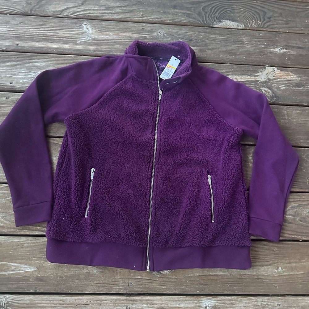 Zelos women's fleece Sherpa plum jacket size XL